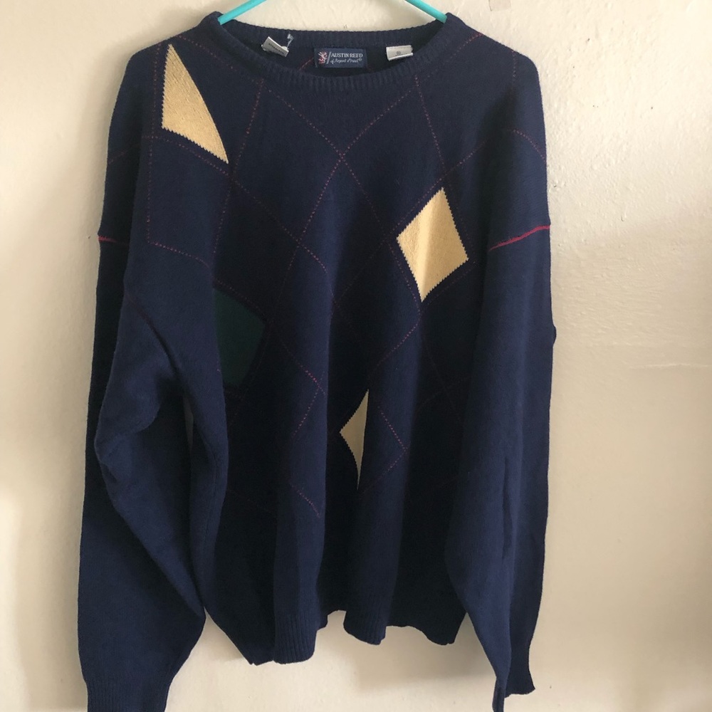 Vintage Austin Reed Lambswool Navy Sweater Sz. XL